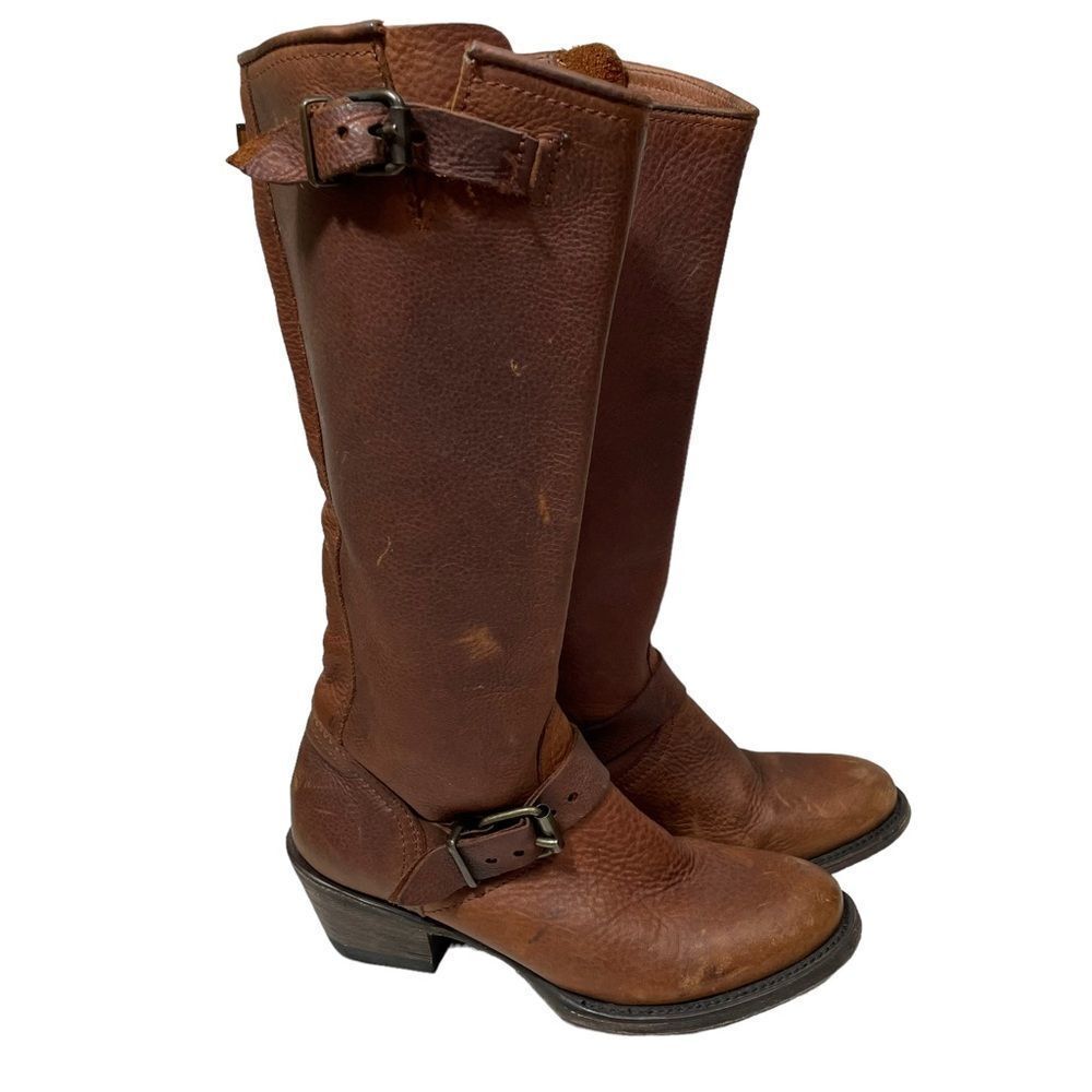 Stetson Brown Leather Tall Harness Riding Boots